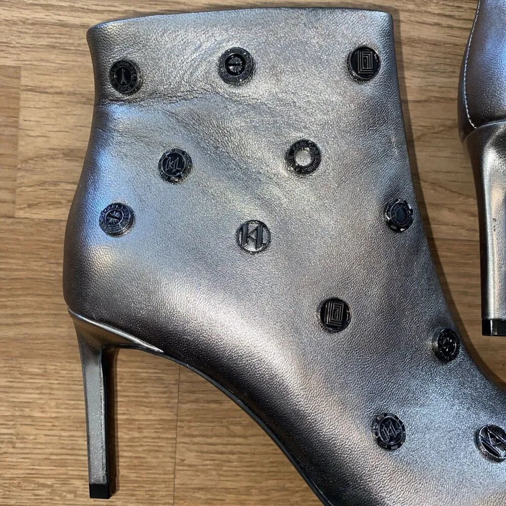 KARL LAGERFELD PARIS Womens Saina Dress Boots Pewter Size 6M NWOB - Picture 8 of 12